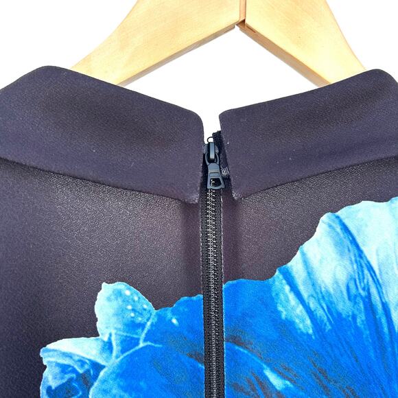 Alice + Olivia Melina Wide Leg Jumpsuit Long Sleeve Black Floral Size 6 - Picture 11 of 13